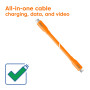 CABLE USB-C TO USB-C 2M/M/M ORANGE CAC-3000 CLUB3D