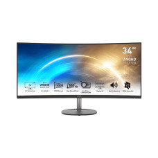 LCD Monitor, MSI, PRO MP341CQ, 34, Business/Curved/21 : 9, Panel VA, 3440x1440, 21:9, 100Hz, Matte, 4 ms, Speakers, Tilt, PROMP341CQ