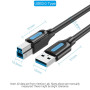 CABLE USB3.0 MALE TO MALE/3M BLACK COOBI VENTION