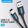 CABLE USB2.0 MALE TO MALE/2M BLACK COQBH VENTION