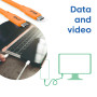 CABLE USB-C TO USB-C 2M/M/M ORANGE CAC-3000 CLUB3D