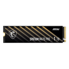 SSD, MSI, SPATIUM M470 PRO, 1TB, M.2, PCIe Gen4, NVMe, 3D NAND, Write speed 4500 MBytes/sec, Read speed 6000 MBytes/sec, 2.15mm, TBW 320 TB, MTBF 150000 hours, S78-440L0J0-P83