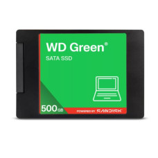 SSD, WESTERN DIGITAL, Green, 500GB, 3D NAND, Read speed 545 MBytes/sec, 2,5, MTBF 2000000 hours, WDS500G5G0A