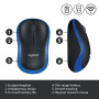 MOUSE USB OPTICAL WRL M185/BLUE 910-002239 LOGITECH