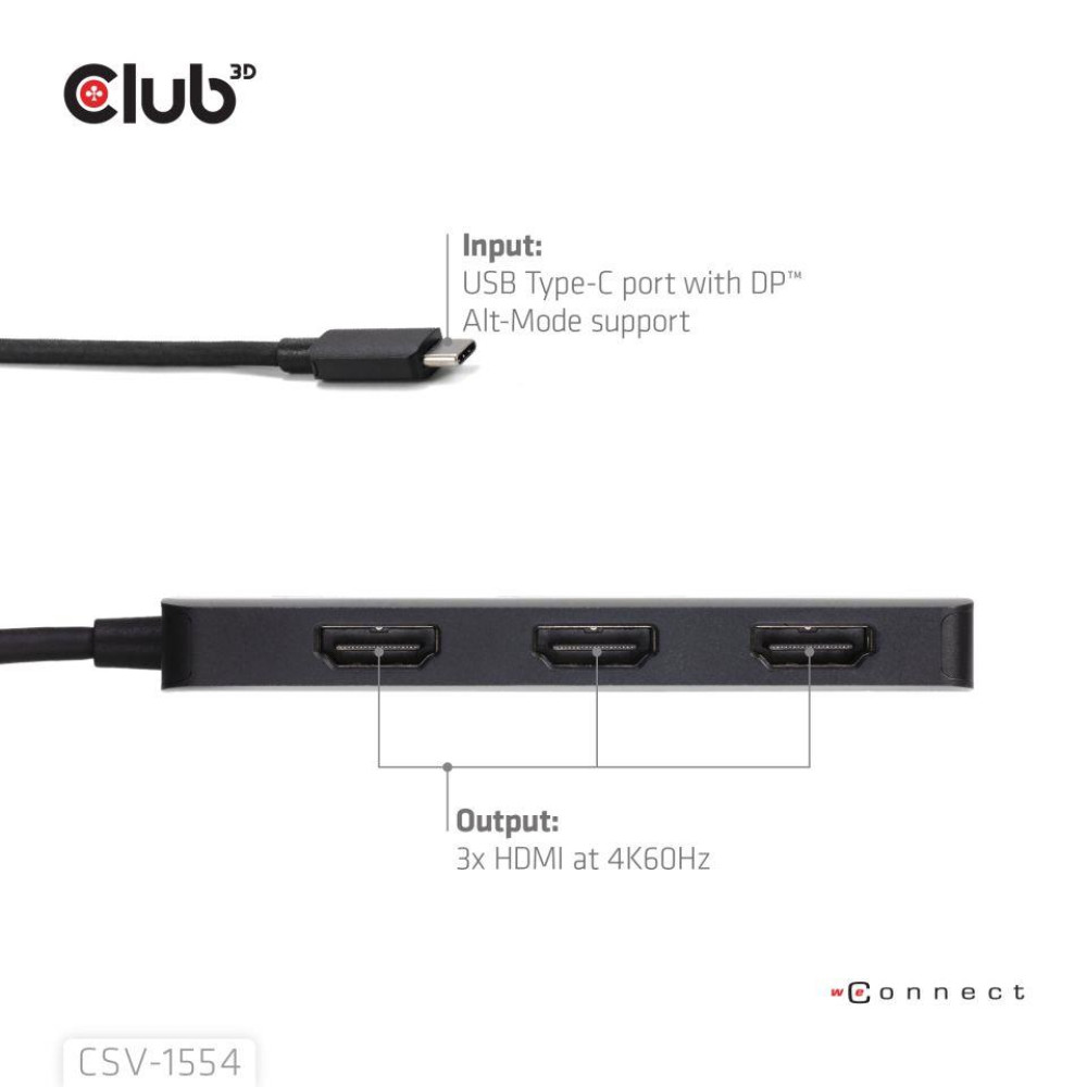 I/O HUB USB-C HDMI TRIPLE/CSV-1554 CLUB3D I/O HUB USB-C HDMI TRIPLE/CSV-1554 CLUB3D