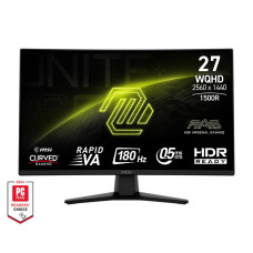 LCD Monitor, MSI, 27 , 2560 x 1440 pixels, Wide Quad HD, Native aspect ratio 16:9, Curved, MAG274CQF