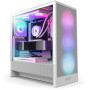 Case, NZXT, H5 FLOW RGB 2024, MidiTower, Case product features Transparent panel, Not included, ATX, EATX, MicroATX, MiniITX, Colour White, CC-H52FW-R1