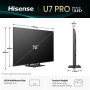 TV Set, HISENSE, 75 , 4K Ultra HD, 3840 x 2160 pixels, Flat, 16:9, ULED, 75U7QPRO