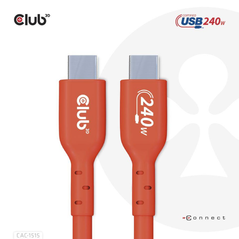 CABLE USB-C TO USB-C 4M/M/M CAC-1515 CLUB3D CABLE USB-C TO USB-C 4M/M/M CAC-1515 CLUB3D