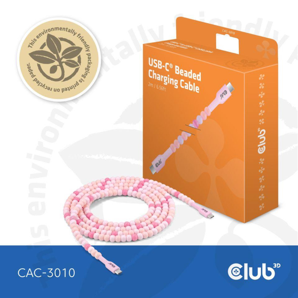 CABLE USB-C TO USB-C/PINK CAC-3010 CLUB3D CABLE USB-C TO USB-C/PINK CAC-3010 CLUB3D