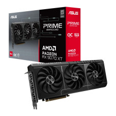 Graphics Card, ASUS, AMD Radeon RX 9070 XT, 16 GB, GDDR6, 256 bit, PCIE 5.0 16x, Triple slot Fansink, 1xHDMI, 3xDisplayPort, PRIME-RX9070XT-O16G