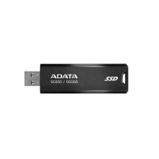 External SSD, ADATA, SC610, 500GB, USB 3.2, Write speed 500 MBytes/sec, Read speed 550 MBytes/sec, SC610-500G-CBK/RD