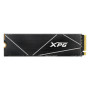 SSD, ADATA, XPG GAMMIX S70, 2TB, M.2, PCIe Gen4, 3D NAND, Write speed 6400 MBytes/sec, Read speed 7400 MBytes/sec, TBW 1480 TB, MTBF 2000000 hours, AGAMMIXS70B-2T-CS