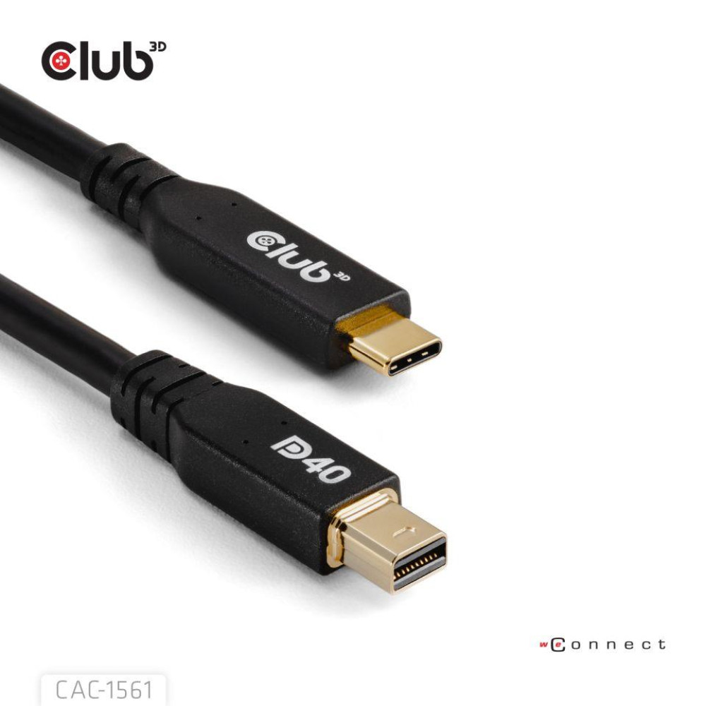 CABLE USB-C TO MINI DP 1.2M/M/M CAC-1561 CLUB3D CABLE USB-C TO MINI DP 1.2M/M/M CAC-1561 CLUB3D