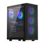 Case, ENDORFY, Ventum 200 ARGB, MidiTower, Case product features Transparent panel, Not included, ATX, MicroATX, MiniITX, Colour Black, EY2A014
