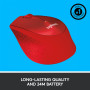 MOUSE USB OPTICAL WRL M330/SILENT RED 910-004911 LOGITECH