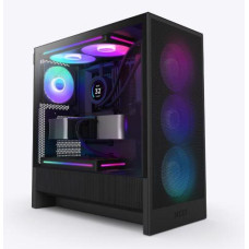 Case, NZXT, H5 FLOW RGB 2024, MidiTower, Case product features Transparent panel, Not included, ATX, EATX, MicroATX, MiniITX, Colour Black, CC-H52FB-R1