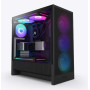 Case, NZXT, H5 FLOW RGB 2024, MidiTower, Case product features Transparent panel, Not included, ATX, EATX, MicroATX, MiniITX, Colour Black, CC-H52FB-R1