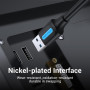 CABLE USB3.0 MALE TO MALE/2M BLACK CONBH VENTION