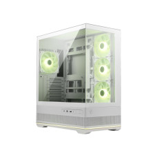 Case, MSI, MAG PANO 110R PZ / WHITE, MidiTower, Case product features Transparent panel, Not included, Colour Black, MAGPANO110RPZWHITE