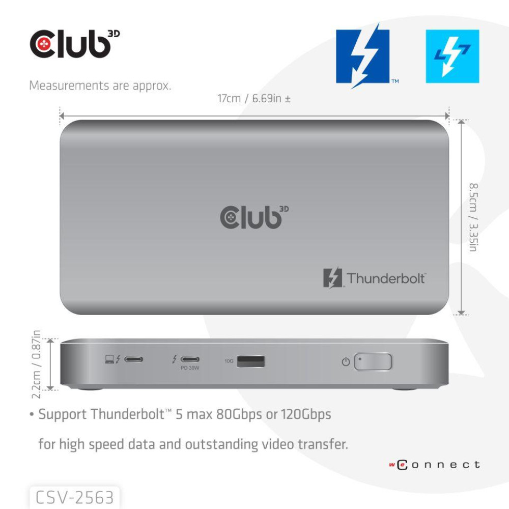I/O HUB THUNDERBOLT 5IN1/180W CSV-2563 CLUB3D I/O HUB THUNDERBOLT 5IN1/180W CSV-2563 CLUB3D