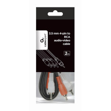 CABLE AUDIO 3.5MM 4PIN TO 3RCA/AV 2M CCA-4P2R-2M GEMBIRD