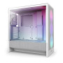 Case, NZXT, H5 FLOW RGB 2024, MidiTower, Case product features Transparent panel, Not included, ATX, EATX, MicroATX, MiniITX, Colour White, CC-H52FW-R1