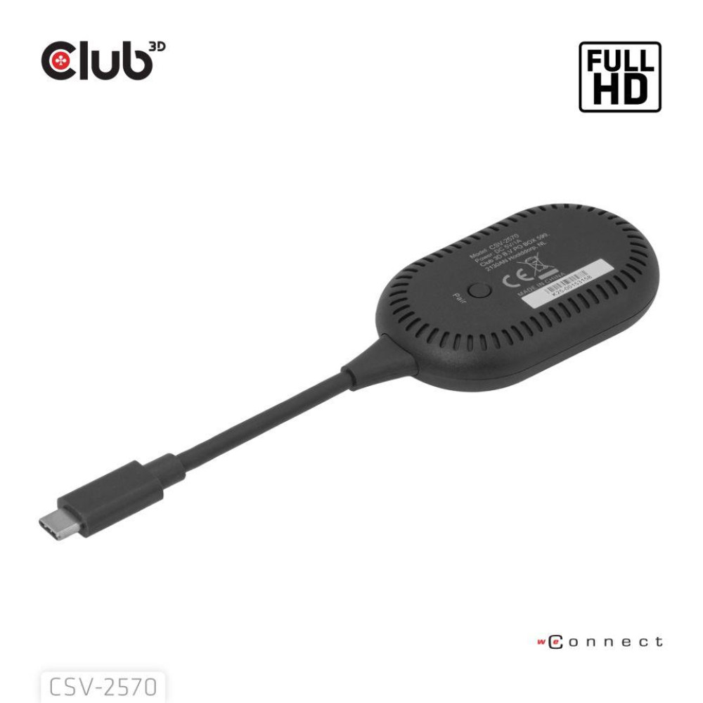 I/O ADAPTER WRL USB-C TO HDMI/CSV-2570 CLUB3D I/O ADAPTER WRL USB-C TO HDMI/CSV-2570 CLUB3D