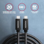 CABLE USB-C TO USB-C 0.5M 100W/BLACK BUCM32-CM05AB AXAGON