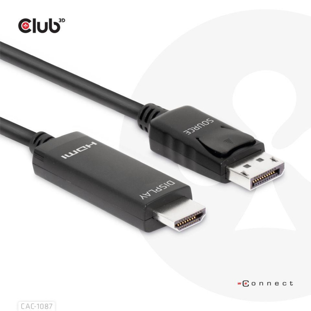 CABLE DP TO HDMI 3M/M/M CAC-1087 CLUB3D CABLE DP TO HDMI 3M/M/M CAC-1087 CLUB3D