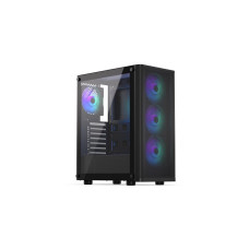 Case, ENDORFY, Ventum 200 ARGB, MidiTower, Case product features Transparent panel, Not included, ATX, MicroATX, MiniITX, Colour Black, EY2A014