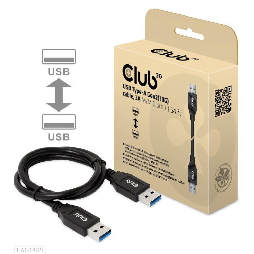 CABLE USB3.1 3A 0.5M/M/M CAC-1409 CLUB3D CABLE USB3.1 3A 0.5M/M/M CAC-1409 CLUB3D