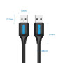 CABLE USB2.0 MALE TO MALE/2M BLACK COJBH VENTION