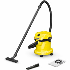 Vacuum Cleaner, KARCHER, Wet and dry vacuum cleaner WD 2 Plus V-15/4/18, Car cleaning, 1000 Watts, Suction power 220W, Capacity 15 l, Noise 74 dB, Yellow, Weight 4.3 kg, 1.628-003.0