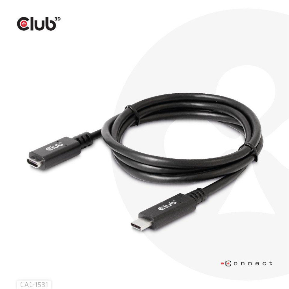 CABLE USB-C TO USB-C 1M/M/F CAC-1531 CLUB3D CABLE USB-C TO USB-C 1M/M/F CAC-1531 CLUB3D