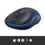 MOUSE USB OPTICAL WRL M185/BLUE 910-002239 LOGITECH