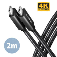 CABLE USB-C TO USB-C 2M 100W/BLACK BUCM32-CM20AB AXAGON CABLE USB-C TO USB-C 2M 100W/BLACK BUCM32-CM20AB AXAGON