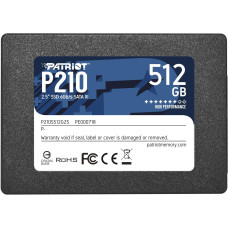 SSD, PATRIOT, P210, 512GB, SATA 3.0, Write speed 430 MBytes/sec, Read speed 520 MBytes/sec, 2,5, TBW 240 TB, P210S512G25