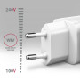 MOBILE CHARGER WALL USB 20W/2PORT WHITE ACU-PQ20W AXAGON