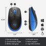MOUSE USB OPTICAL WRL M190/BLUE 910-005907 LOGITECH