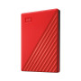 External HDD, WESTERN DIGITAL, My Passport, 2TB, USB 2.0, USB 3.0, USB 3.2, Colour Red, WDBYVG0020BRD-WESN