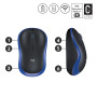 MOUSE USB OPTICAL WRL M185/BLUE 910-002239 LOGITECH