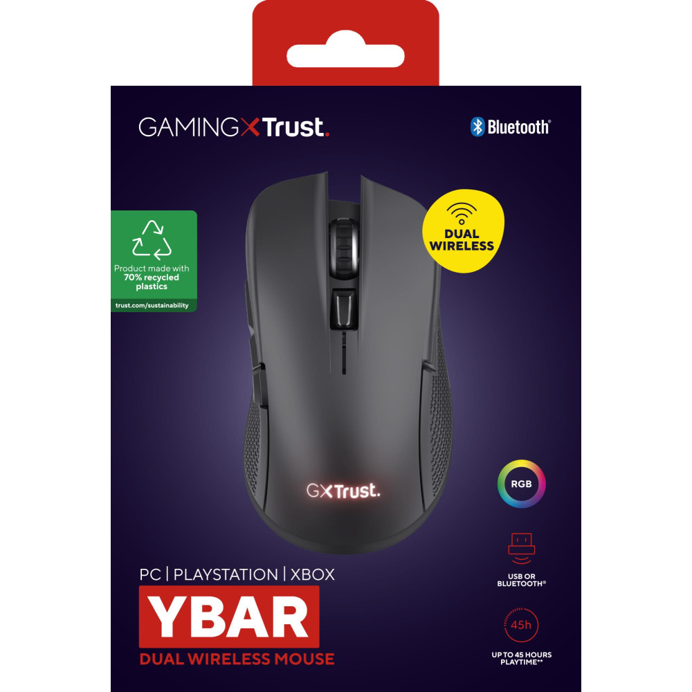 MOUSE USB OPTICAL WRL GXT931/YBAR MULTI BLK 25330 TRUST MOUSE USB OPTICAL WRL GXT931/YBAR MULTI BLK 25330 TRUST