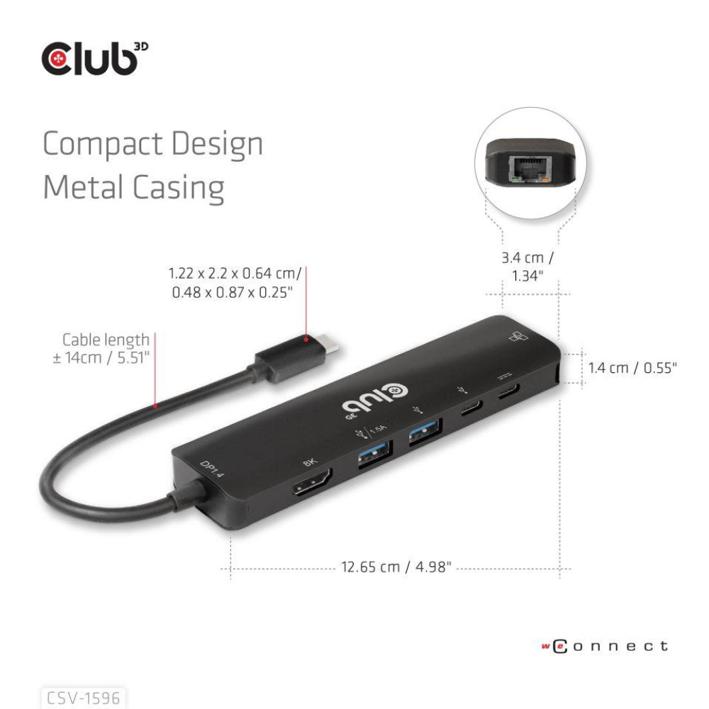 I/O HUB 6IN1 USB-C/CSV-1596 CLUB3D I/O HUB 6IN1 USB-C/CSV-1596 CLUB3D