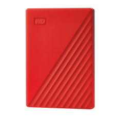 External HDD, WESTERN DIGITAL, My Passport, 4TB, USB 2.0, USB 3.0, USB 3.2, Colour Red, WDBPKJ0040BRD-WESN
