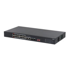 Switch, DAHUA, S3218-16ET-135, Switch type Unmanaged, Switch layer L2, Rack mounting Yes, Stackable Yes, Form factor 1U, 16xRJ-45 ports, RJ-45 Ports Type Gigabit Ethernet (10/100/1000), 2xSFP module slots quantity, Power over Ethernet (PoE) Yes, 2xPower o