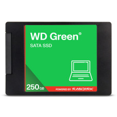 SSD, SANDISK, Green, POWERED BY SANDISK, 250GB, 3D NAND, Read speed 545 MBytes/sec, 2,5, MTBF 2000000 hours, WDS250G5G0A