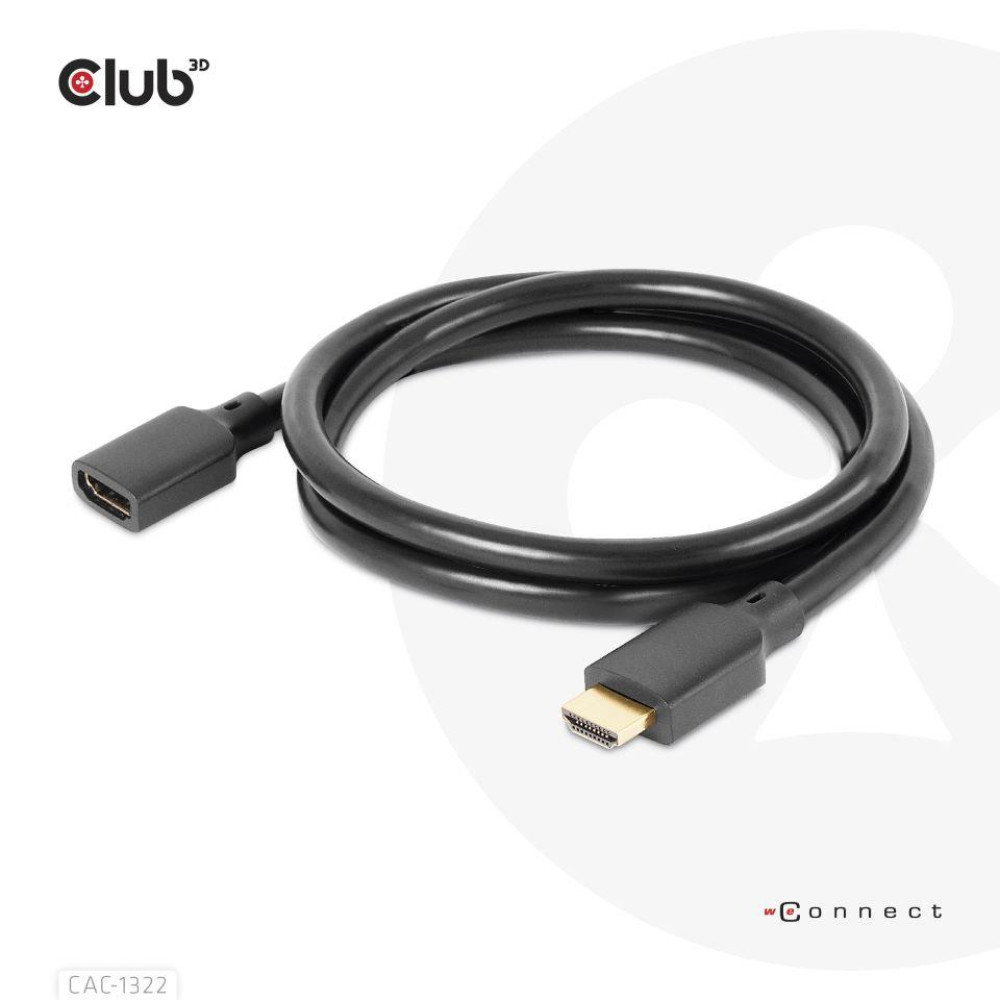 CABLE HDMI TO HDMI 1M/M/F CAC-1322 CLUB3D CABLE HDMI TO HDMI 1M/M/F CAC-1322 CLUB3D