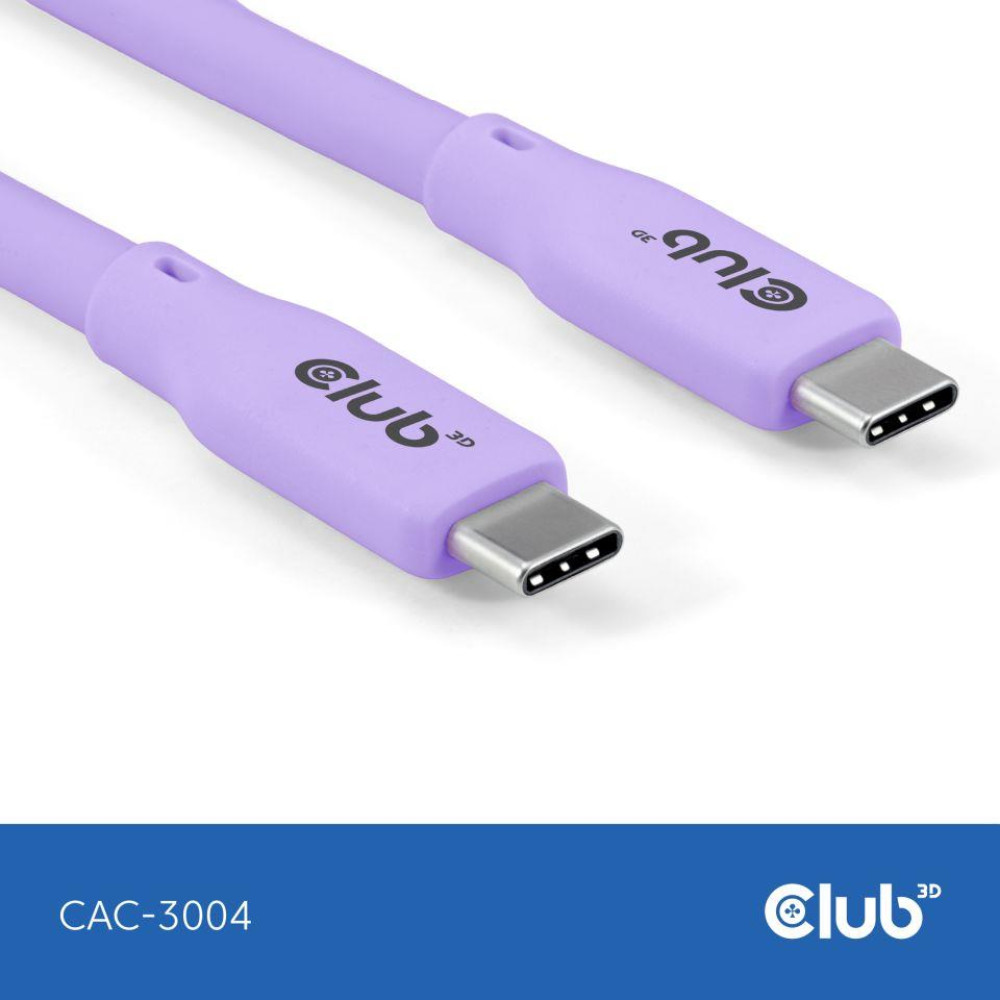 CABLE USB-C TO USB-C 2M/M/M PURPLE CAC-3004 CLUB3D CABLE USB-C TO USB-C 2M/M/M PURPLE CAC-3004 CLUB3D