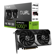 Graphics Card, ASUS, NVIDIA GeForce RTX 5060 Ti, 8 GB, GDDR7, 128 bit, PCIE 5.0 16x, Dual Slot Fansink, 1xHDMI, 3xDisplayPort, DUAL-RTX5060TI-O8G